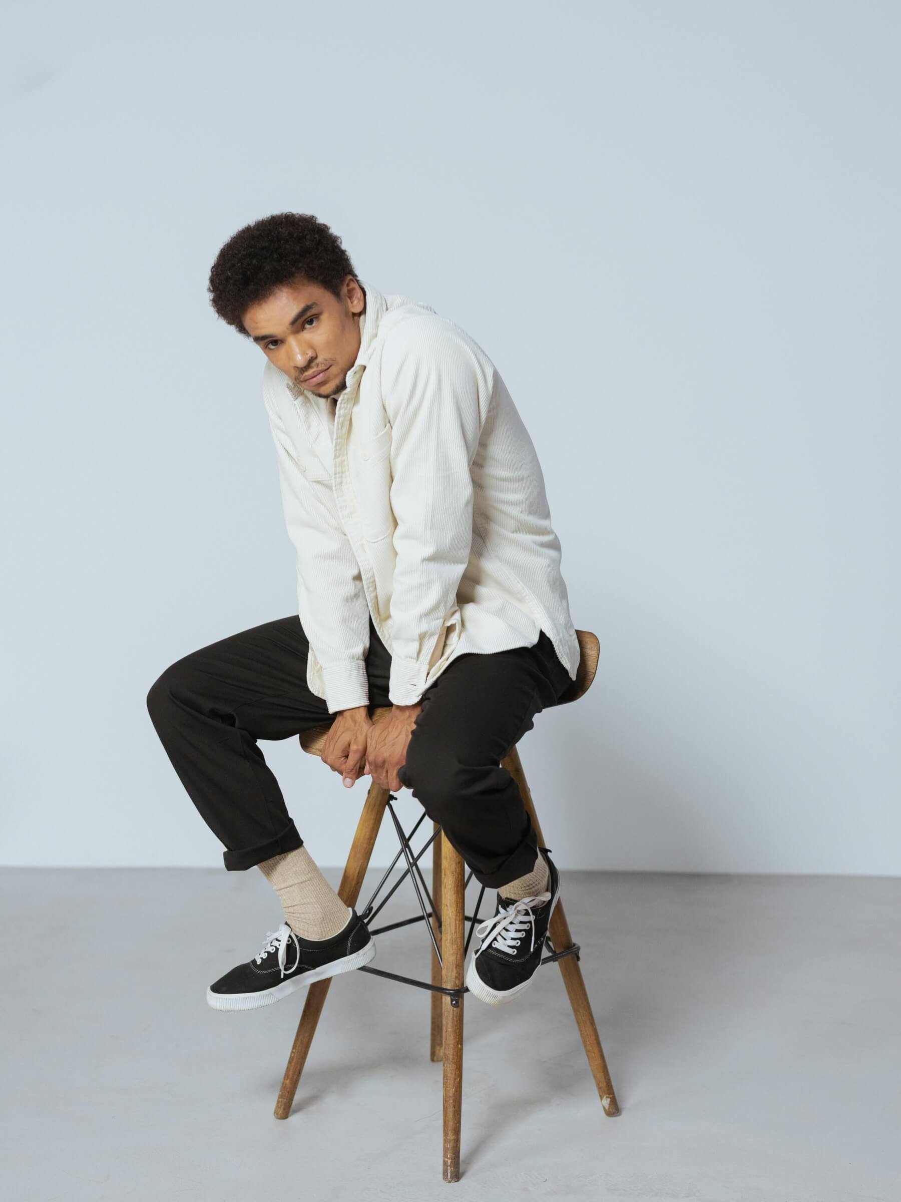 Long-sleeves velvet shirt