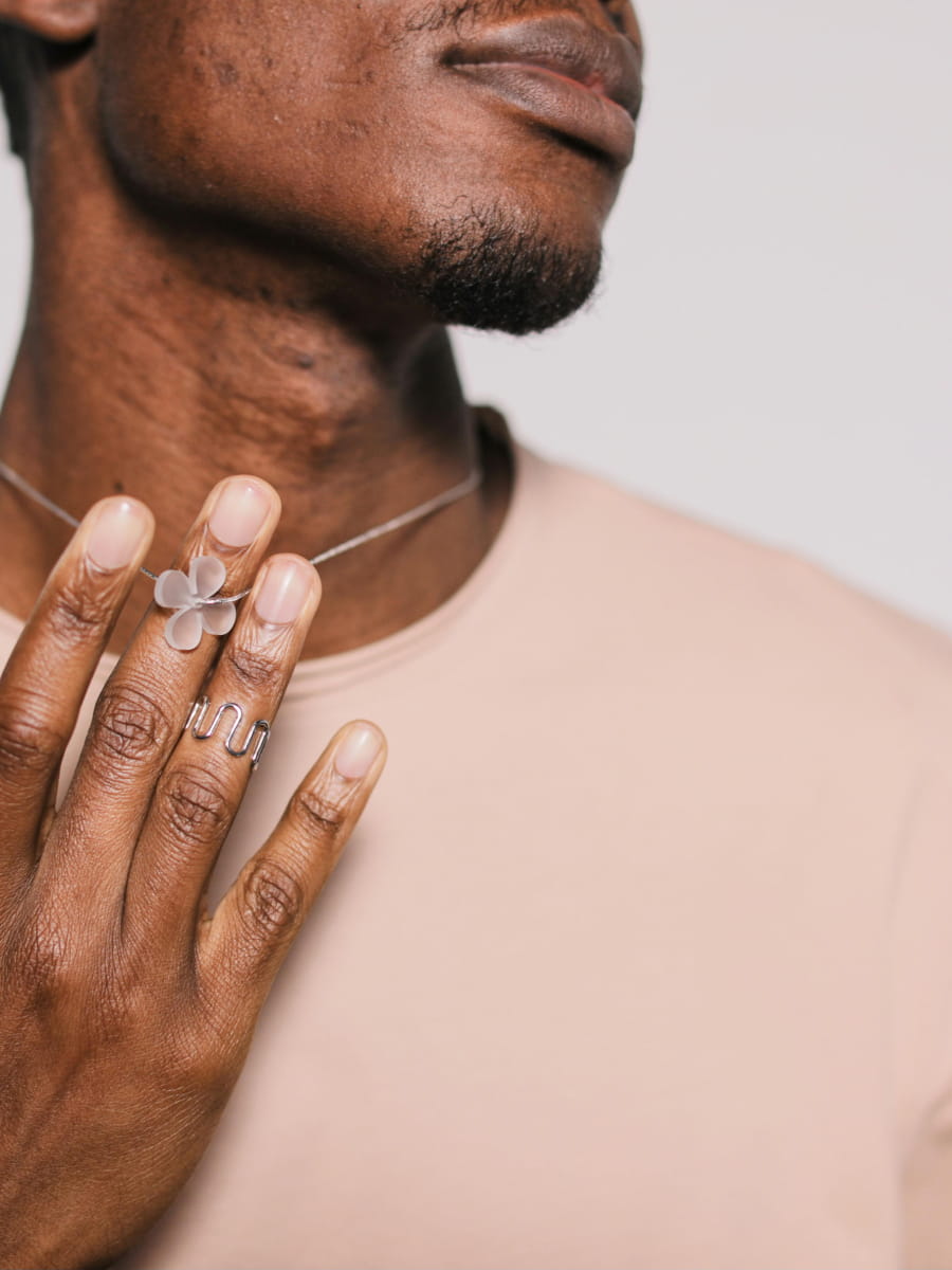 Necklace with flower pendant